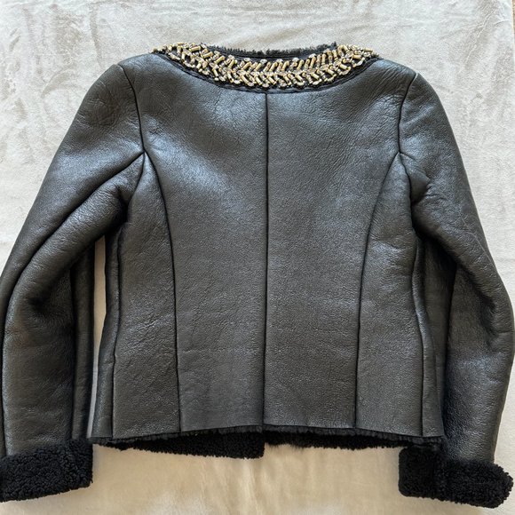 Prada black shearling with mink and beaded detail - Picture 3 of 5